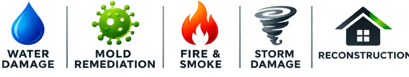 Water Damage, Mold Remediation, Fire and Smoke, Storm Damage and Reconstruction